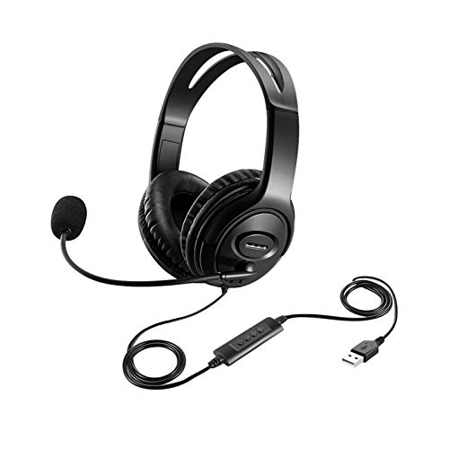 Afaneep Auriculares USB con Micrófono, Auriculares USB PC con Micrófono Cancelación de Ruido y Controles de Audio - Super Ligero y Cómodo Auriculares Estéreo para PC/Mac/Portátil