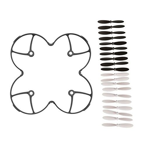 AFUNTA Cubierta del Protector de la Protección para HUBSAN X4 H107L y Apoyos hélice 5X Establece Negro/Blanco Propulsores para HUBSAN X4 H107 H107L H107C H107D Quadcopter