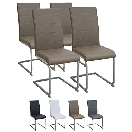 Albatros Silla Cantilever Murano Set de 4 sillas Marrón, SGS Probado