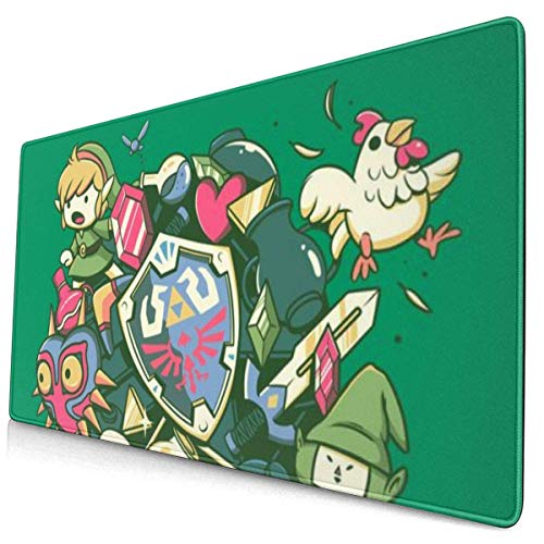 Alfombrilla Ratón Grande Gaming Mouse Pad XL con Superficie Texturizada Impermeable, Base de Goma Antideslizante Let 's Roll Link The Legend of Zelda 750X400X3 mm