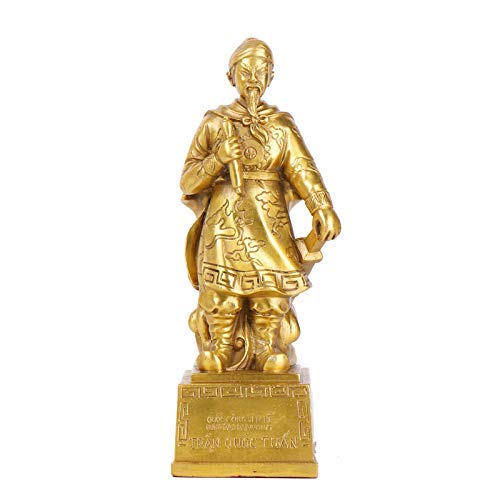 AMYZ Cobre Puro Chen Xingdao Estatua de Bronce del Famoso estratega Militar vietnamita Chen Guojun Pequeñas Joyas de Estilo Tradicional Chino