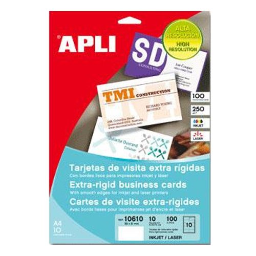 Apli 11902 Blister Imprimir Tarjetas Visita Rigida, 50H