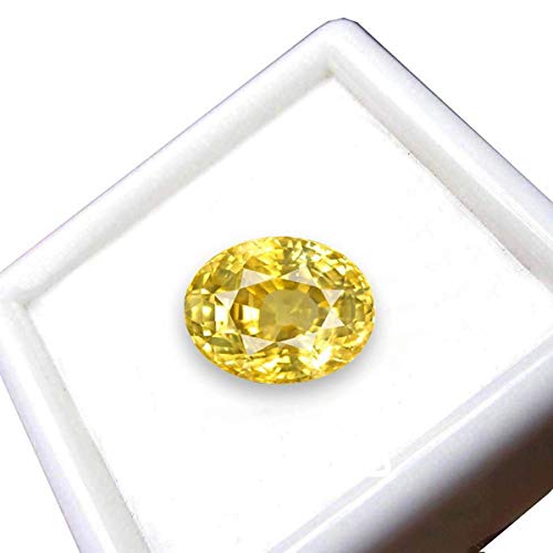 ArenaGems - Piedra preciosa natural certificada para hombre y mujer (11,5 quilates, sin tratar, color amarillo zafiro)