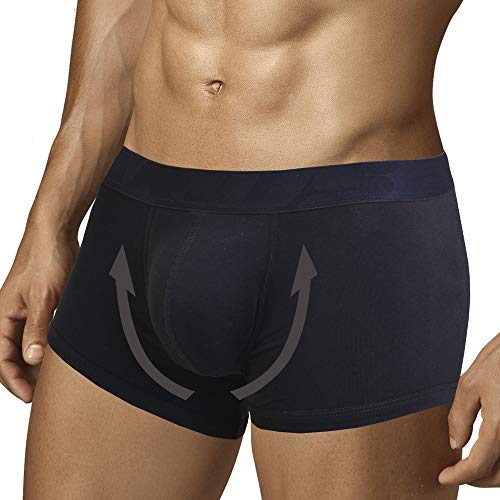 ARIUS Calzoncillo Boxer con Relleno Delantero para Aumentar el Volumen y tamaño de los atributos Masculinos y Dar una Forma Redondeada - Push up y Relleno (Grande)