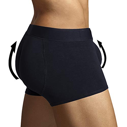 ARIUS Calzoncillo Boxer con Relleno Trasero y Relleno Delantero para Aumentar el Volumen y tamaño de glúteos y Dar Volumen y Forma a los atributos Masculinos - Men's Shapewear (Extra Grande)