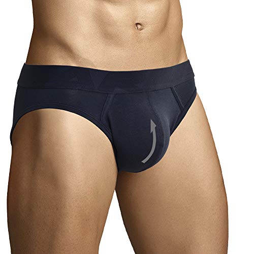 ARIUS Calzoncillo Slip con Relleno Delantero para Aumentar el Volumen y tamaño de los atributos Masculinos y Dar una Forma Redondeada - Push up y Relleno - Fabricado en Europa (S)