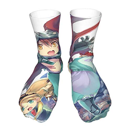 AsakawaKoutarou Anime Made In Abyss White Unisex Moda Impresión Algodón Transpirable Deporte Casual Calcetines Long Calcetines Thick Calcetines