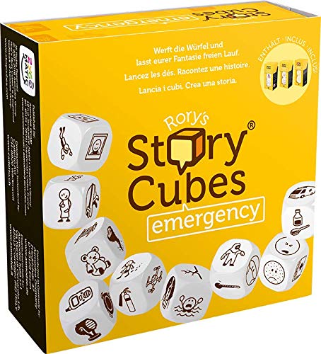 Asmodee Italia Rory's Story Cubes Emergency (Amarillo), Juego de Dados para Crear Historias, edición en Italiano, 8086