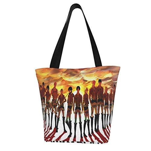 Attack Titan Totes Bolsa de transporte - Bolso de hombro para mujer de gran capacidad, bolsa de compras de lona, bolsos casuales para la compra, correa portátil es fuerte y duradera