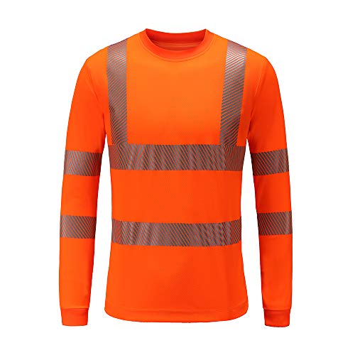 AYKRM Camisetas de Alta Visibilidad (L, Naranja)