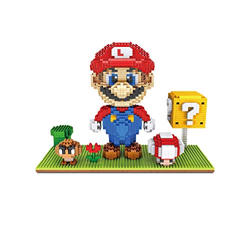 BAIDEFENG Micro Bloques De Dibujos Animados Modelo De Escena De Super Mario Conjunto De Bloques De Construcción Pequeños Juguetes Nanoblock Regalos para Niños Y Adultos,Rojo