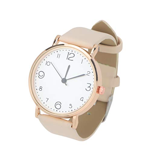 Baluue Reloj de Cuarzo para Mujer - Reloj de Pulsera de Cuero Analógico Mini para Mujer Esfera Blanca Reloj de Cuarzo para Mujer Reloj Analógico Redondo Clásico para Niñas Damas Mujeres