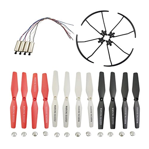 Baoblaze Hélices Props + Cubiertas de Protección + Motor Repuesto para VISUO XS809 XS809W XS809HW 8807 8807W RC Drone Quadcopter