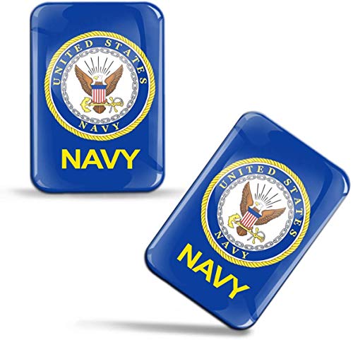 Biomar Labs® 2 x 3D Gel Pegatinas Siliconas Bandera Naval Americana Marina de Estados Unidos Flag United States Navy Sticker Adhesivos Auto Coche Moto Ciclomotores Bicicleta Ordenador Portátil F 111