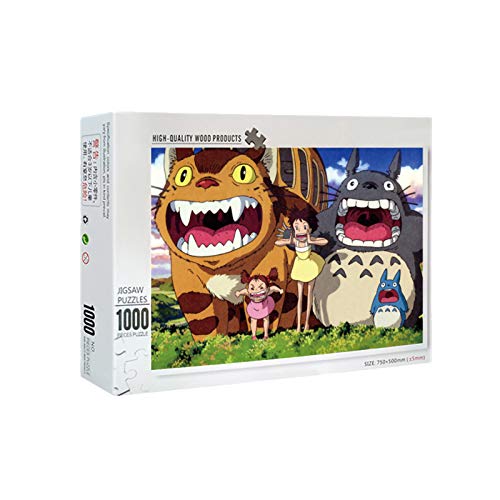 Brands Rompecabezas para Adultos Juego de Puzzle Puzzle de 1000 Piezas de Madera Totoro Grito, desafiante estrés Escena Rompecabezas Juego Educativo Alivio de Juguete para Adultos niños