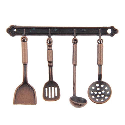 bulingbuling 01:12 Dollhouse Utensilios De Cocina En Miniatura Cocina Juegos De Imaginación Miniatura Muebles del Regalo del Cabrito Casa De Muñecas Accesorios 5 Piezas