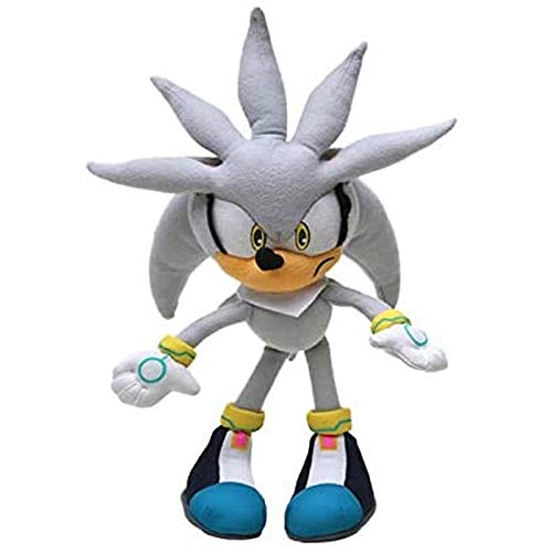 buyaoku Peluche de 30 cm Gris Sonic Plush Super Sonic Hedgehog Peluche Sonic Toy Sonic Tail Knuckle Shadow muñeco de Peluche Llavero