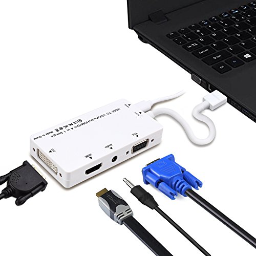 CableDeconn HDMI a VGA DVI HDMI con Audio Cable Adaptador convertidor Micro USB de 3.5mm para computadoras portátiles HDMI Computadoras Conexión simultánea