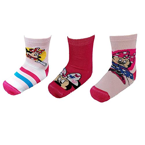 Calcetines antideslizantes Minnie Mouse Disney de algodón mercerizado 3 pares tallas 19/22 - MIN508477