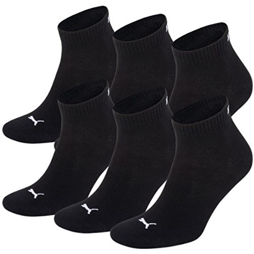 Calcetines Puma unisex, cortos, deportivos, pack de 6, todo el año, Calcetines, unisex, color negro, tamaño 6 Paar - Gr- 43-46