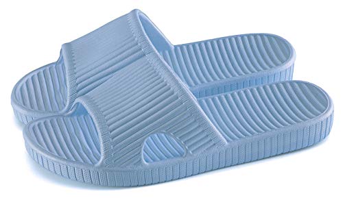 Calzado Happy Lily de ducha o piscina antideslizantes, de espuma, para adultos, Azul claro, uk 4.5-5.5(outsole 9.8")