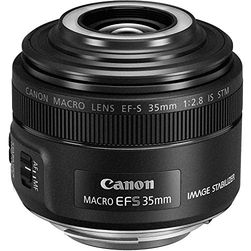 Canon EF-S 35 mm f/2.8 Macro IS STM - Objetivo para cámaras (Flash Macro Lite, LED Integrado, Aumento 1x), Color Negro