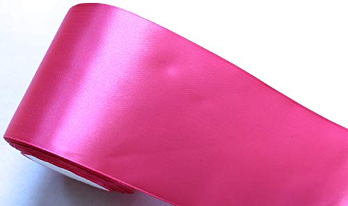 CaPiSo Cinta de raso de 22 m, 100 mm, 10 cm de ancho, cinta de regalo, camino de mesa, decoración, Navidad, boda, color rosa oscuro, 22 m
