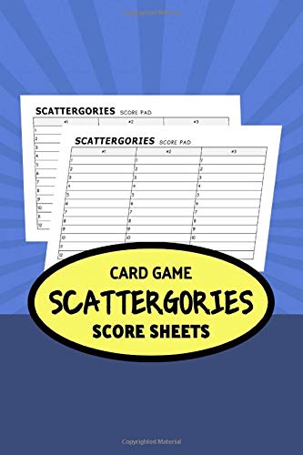 Card Game Scattergories Score Sheets: 3 Horizontal Columns of 12 Questions/Answers Board Game Pads (Blue Cover)