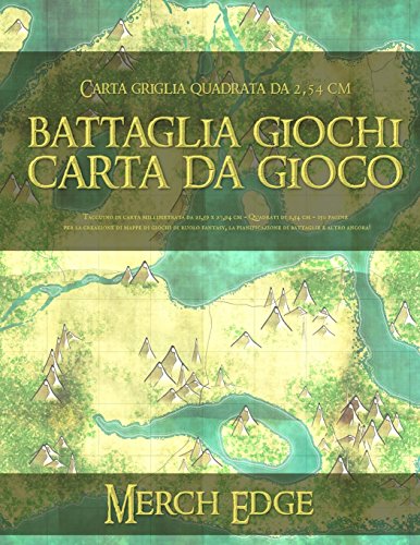 Carta da gioco di guerra: Griglia quadrata 2,54 cm 21,59 x 27,94 cm taccuino in carta millimetrata 2,54 cm quadrati 150 pagine per giochi di ruolo ... dimensione con le griglie quadrate di 2,54 cm