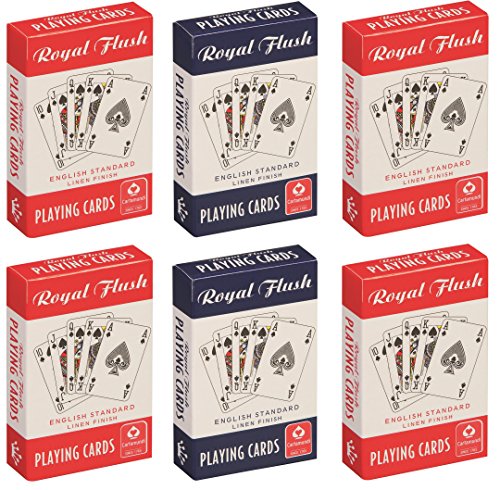 Cartamundi 10000844 Royal Flush estándar Juego de Cartas Juego (Pack de 6)