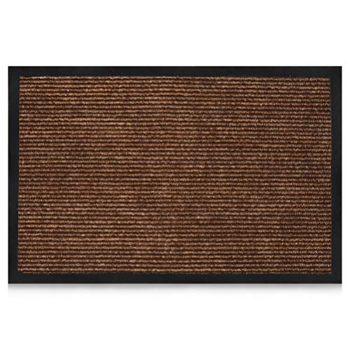 CENBEN Tapete para Puerta 40x60 CM, Tapete de Entrada Limpio, Alfombra para hogar,Tapete para Exteriores Antideslizante y Altamente Absorbente, Tapete a Prueba de Polvo -Marrón