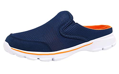 ChayChax Zapatillas de Estar por Casa para Mujer Hombre Zuecos Cómodos Suave Pantuflas de Interior Exterior Antideslizante Ligero Planos Zapatos de Casa, Azul Naranja, 37 EU