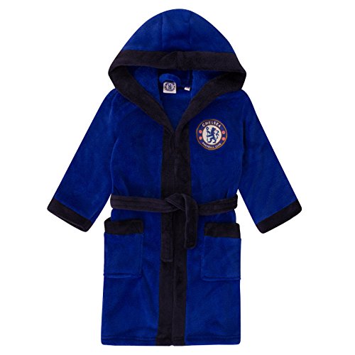 Chelsea FC - Batín oficial con capucha - Para niño - Forro polar - 9-10 años