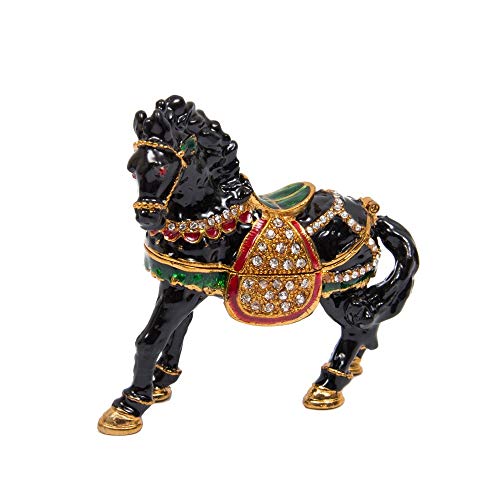 CHQSMZ Joyero Marca Exquisito Estilo Caballo Negro para decoración de Fiestas