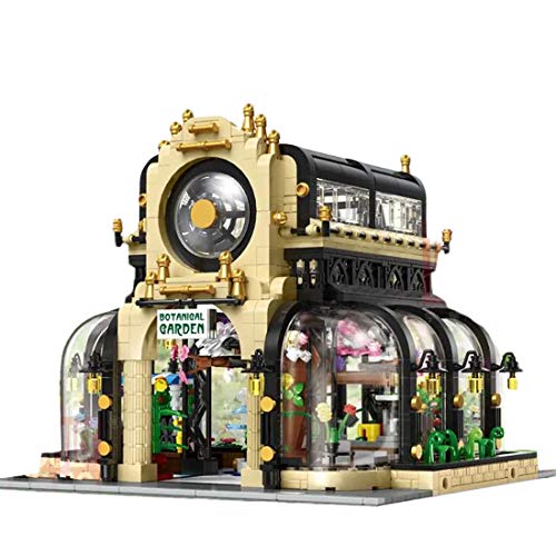 ColiCor Modelo de Construcción de Bloques con luz 2147Pcs Jardín Botánico Edificios de Juguete Construcción Edificio de Ladrillos Conjunto de Bloques, Compatible con Lego