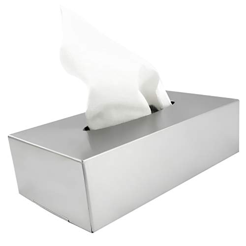 com-four® Caja para Pañuelos de Papel de Acero Inoxidable - Dispensador de Pañuelos de Papel Adecuado para Colocar en la Pared - Caja de Portapañuelos