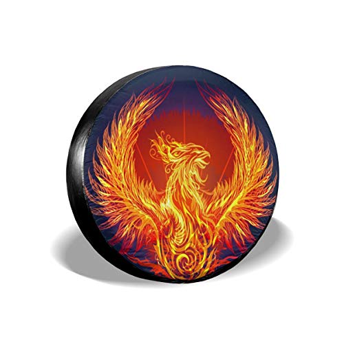 Cubierta de neumático para llanta de Fire Phoenix Is Reborn universal, a prueba de polvo, duradera, protección UV, cubierta de rueda de repuesto para camper, remolque, RV, SUV y muchos vehículos.