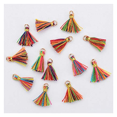 DAHDXD 20 Unids/Lote Nuevo Multicolor Hecho A Mano Tassel Charms For Joyería Haciendo 1 Cm Mini Algodón Tassel Collar Pendientes DIY Joyería Hallazgos (Color : J 10mm, Size : 10mm)