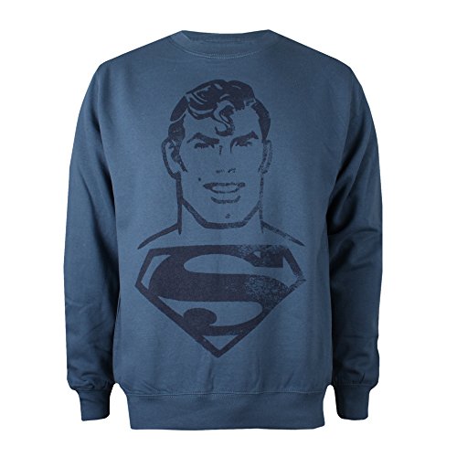 DC Comics Superman Acid Wash Jersey, Azul, XL para Hombre