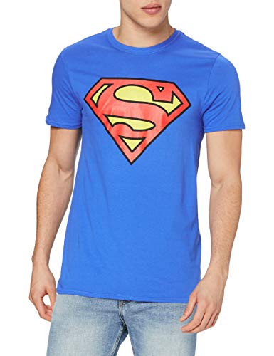 DC Comics Superman Logo Camiseta, Azul Royal, S para Hombre