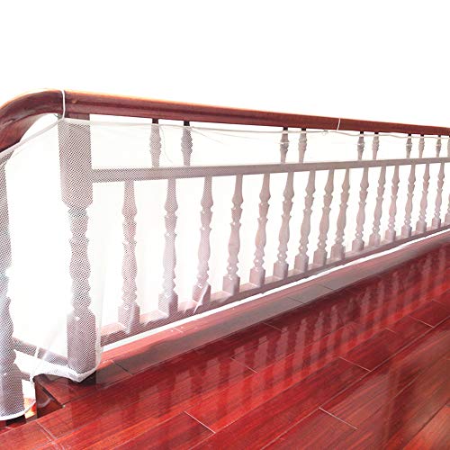 DECARETA Red de Seguridad Resistente para la Protección de Niños/Mascotas,Malla de Seguridad para Escaleras y Balcones 300 * 77cm, Blanco