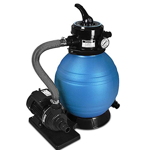 Deuba Depuradora Azul y Negro 10200 l/h Bomba de Filtro de Arena con válvula con 4 Funciones Filtro de Agua para Piscina