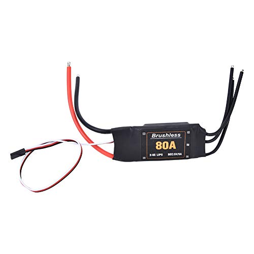 Dilwe- RC ESC, 80A Brushless ESC Controlador Electr¨®Nico de Velocidad Bater¨ªa Protecci¨®n de bajo Voltaje 2-6S