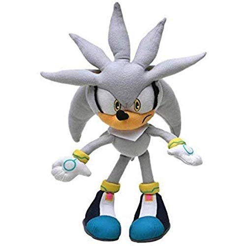 DINGX 32 cm Silver Sonic Peluche Super Sonic Sonic Hedgehog Peluche Juguete Muñeca Juguete Sonic Tail Tobillo Sombra Muñeca Llavero Llavero chuanze