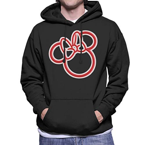 Disney Mickey Mouse Minnie Neon Head Men's Hooded Sweatshirt