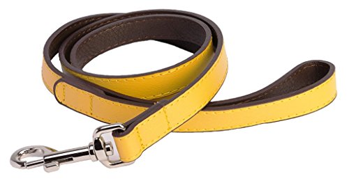 DO&G Leather Collection - Correa de Piel, Color Amarillo