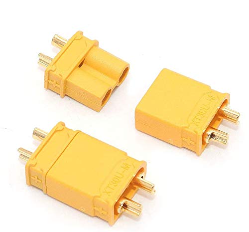 DollaTek 10 Pares XT30 Conjunto de Conector de batería para RC Hobby Car Barco Drones Aviones helicóptero, etc. - 10 Conectores Macho + 10 Conectores Hembra