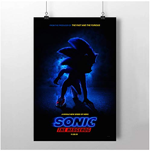 DrCor Videojuegos Personaje Sonic The Hedgehog Shadow Posters Pintura Lienzo Arte de la Pared Impresiones Sala de Estar Decoración para el hogar Regalo -24x36 Pulgadas Sin Marco 1 PCS