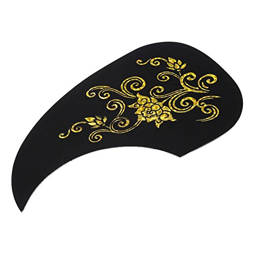 Drfeify Escudo de Guitarra Acústica, 40/41 Pulgadas 2 Piezas Pickguard Pick Guard Sticker para Accesorio de Guitarra Acústica (Forma de Gota)(Vid de Oro)