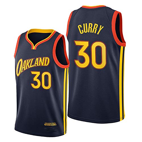 Dybory Camiseta Curry Swingman para Hombre, Golden State Warriors # 30 Camiseta Sin Mangas Curry Swingman City Edition Camiseta De Baloncesto,L